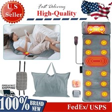 Full Body Electric Massage Mat w/ Heat 10 Vibration Motors Bottom Neck Massage