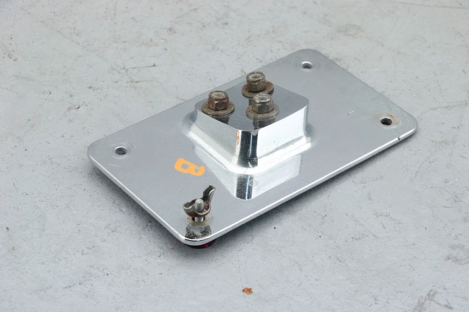 Harley Softail Fatboy 2001 matrícula etiqueta soporte de montaje cromo #4092 Foto 3 de 4