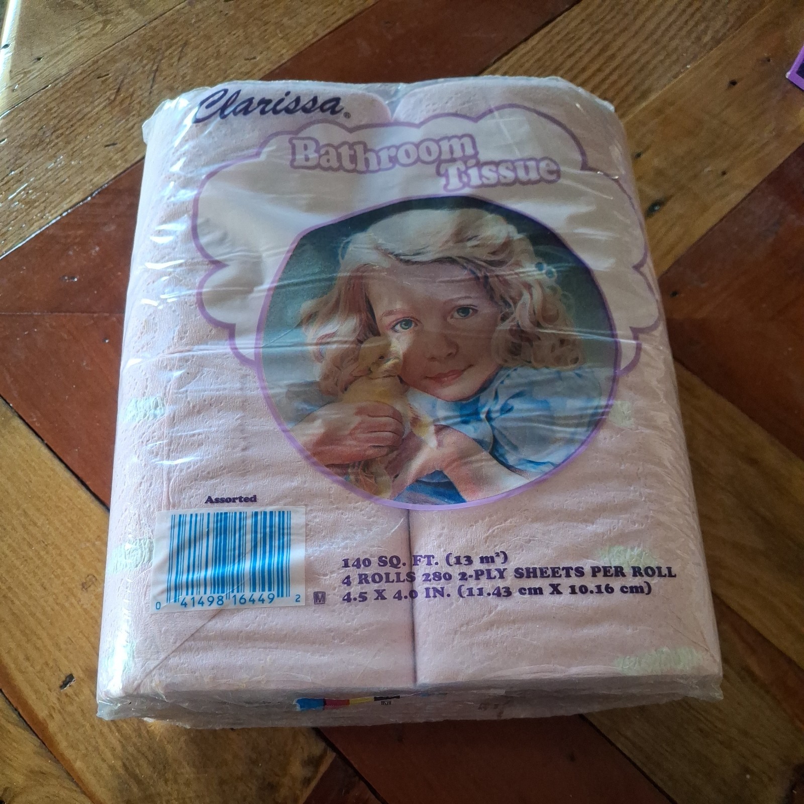 Pink Clarissa Bathroom Tissue Toilet Paper 4 Rolls Per Pack
