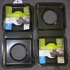 Drip Pan Range Kleen 16 3/4 x 8 1/6 × 3 9/16 in.  Porcelain/Black  Set (2)