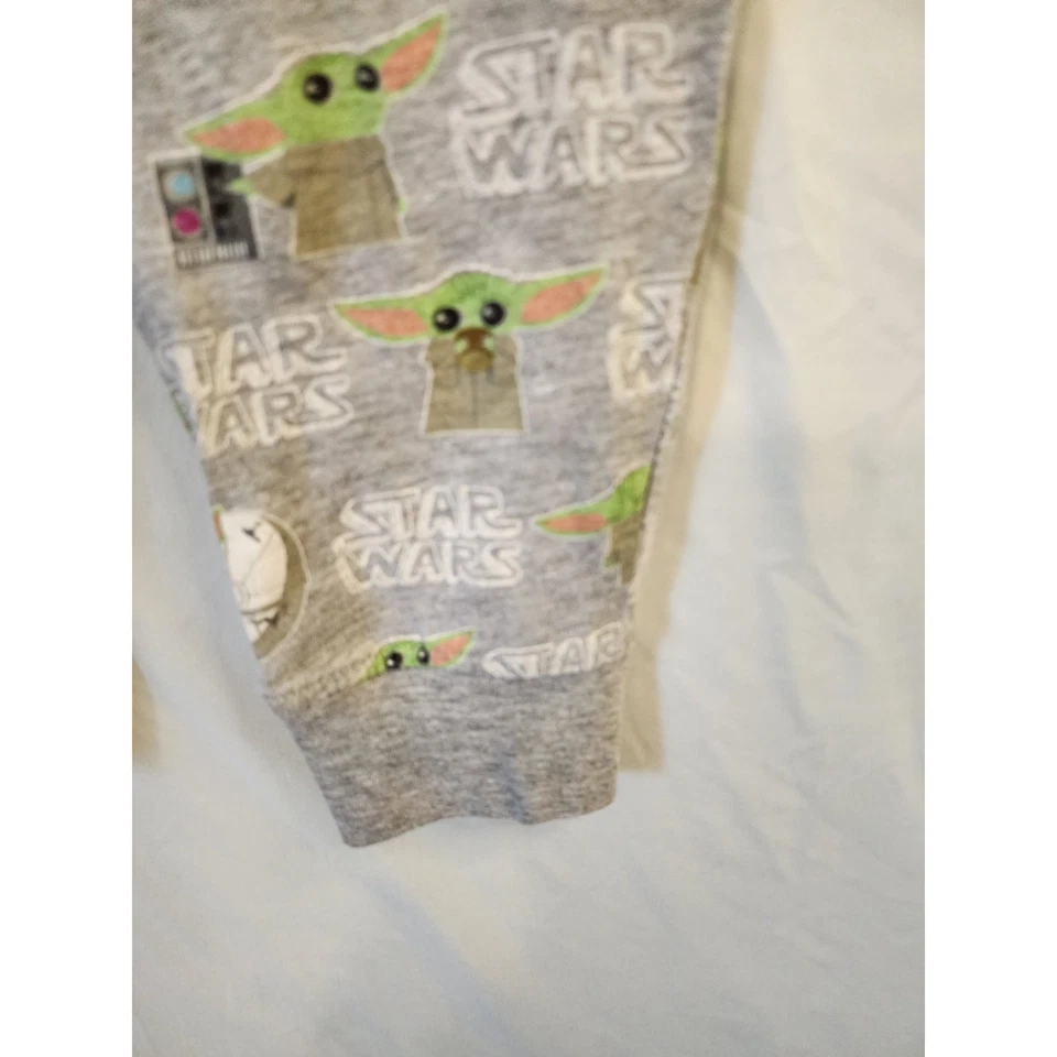 STAR WARS Baby Yoda Gray Pajama Bottoms Pants- Kids Size L - Image 4 of 4