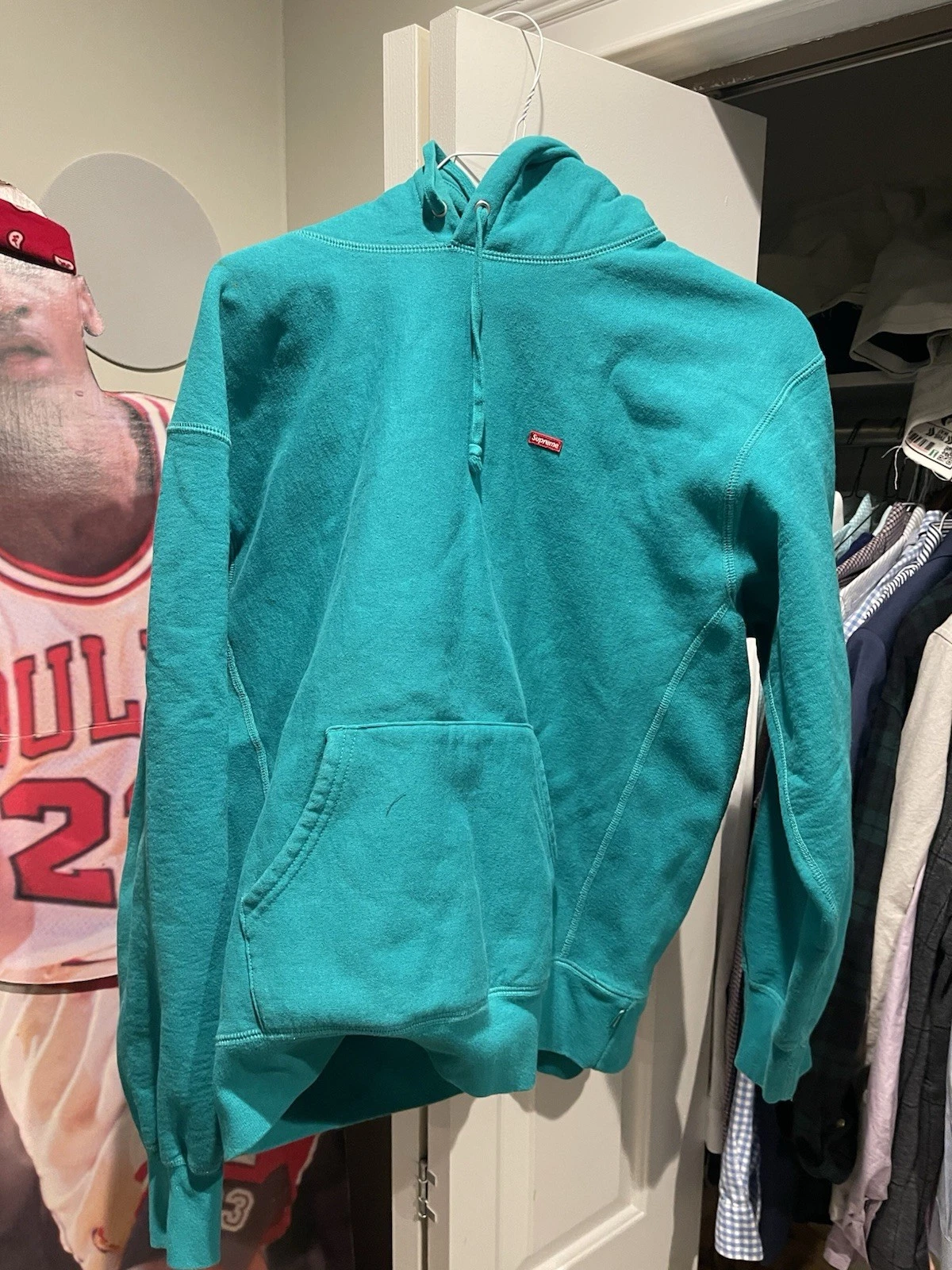 Sweat à capuche Supreme Teal Small Box Logo Medium 
