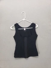 Tracy Shapewear Top Womens XL Black Front Hook Tank Compression Control Slimming