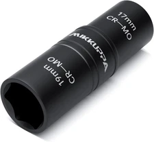 MIKKUPPA 1/2" Drive Impact Socket Set - 17mm x 19mm Flip Socket, 6-Point Cr-Mo D
