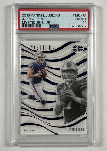 JOSH ALLEN PSA 10 2018 PANINI ILLUSIONS #MQ-JA ROOKIE MYSTIQUE BLUE RC 49/149