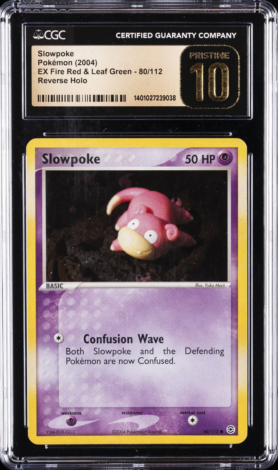 2004 EX FIRERED & LEAFGREEN REVERSE HOLO #80 SLOWPOKE CGC 10