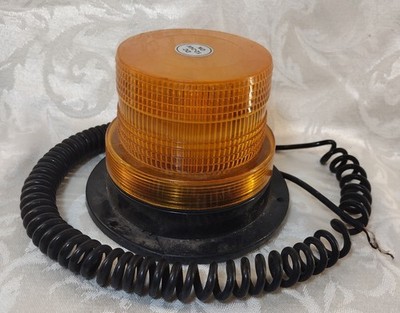 Amber LED Strobe Warning Beacon - 12V-24V Magnetic Mount - For Parts/Repair