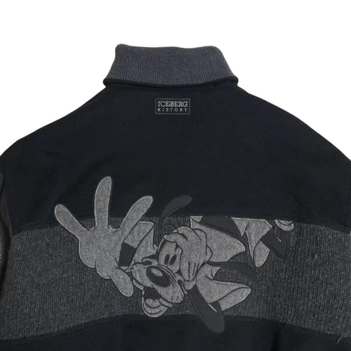 Iceberg HISTORY Vintage Goofy Black Jacket Size 52 Men's Rare From Japan image 6