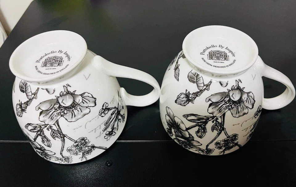 Portobello de Inspire 16 oz porcelana fina hueso peonía y patas de mariposa Foto 4 de 4