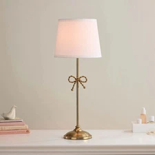 Forget-Me-Knot Bow Table Lamp 25" Gold Finish Steel Whimsical Accent FreeShip