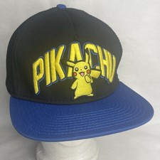 Pokemon Happy Pikachu Hat Adjustable Nintendo Snapback Cap Black Blue Yellow