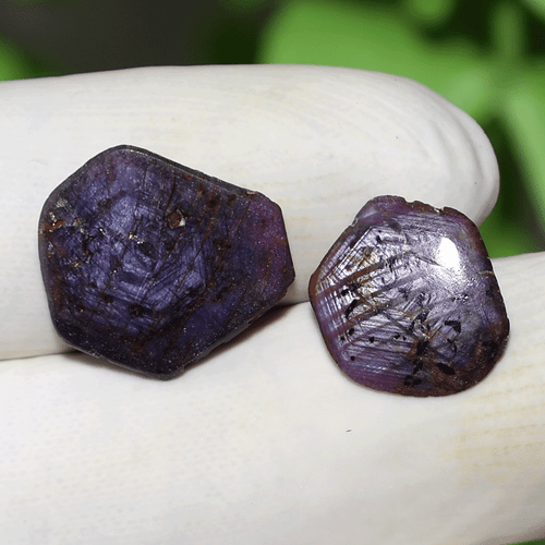 Lote de 8 piedras preciosas de zafiro estrella trapiche natural 13 mm-16 mm asterismo estrella hexagonal ~ - Imagen 4 de 11