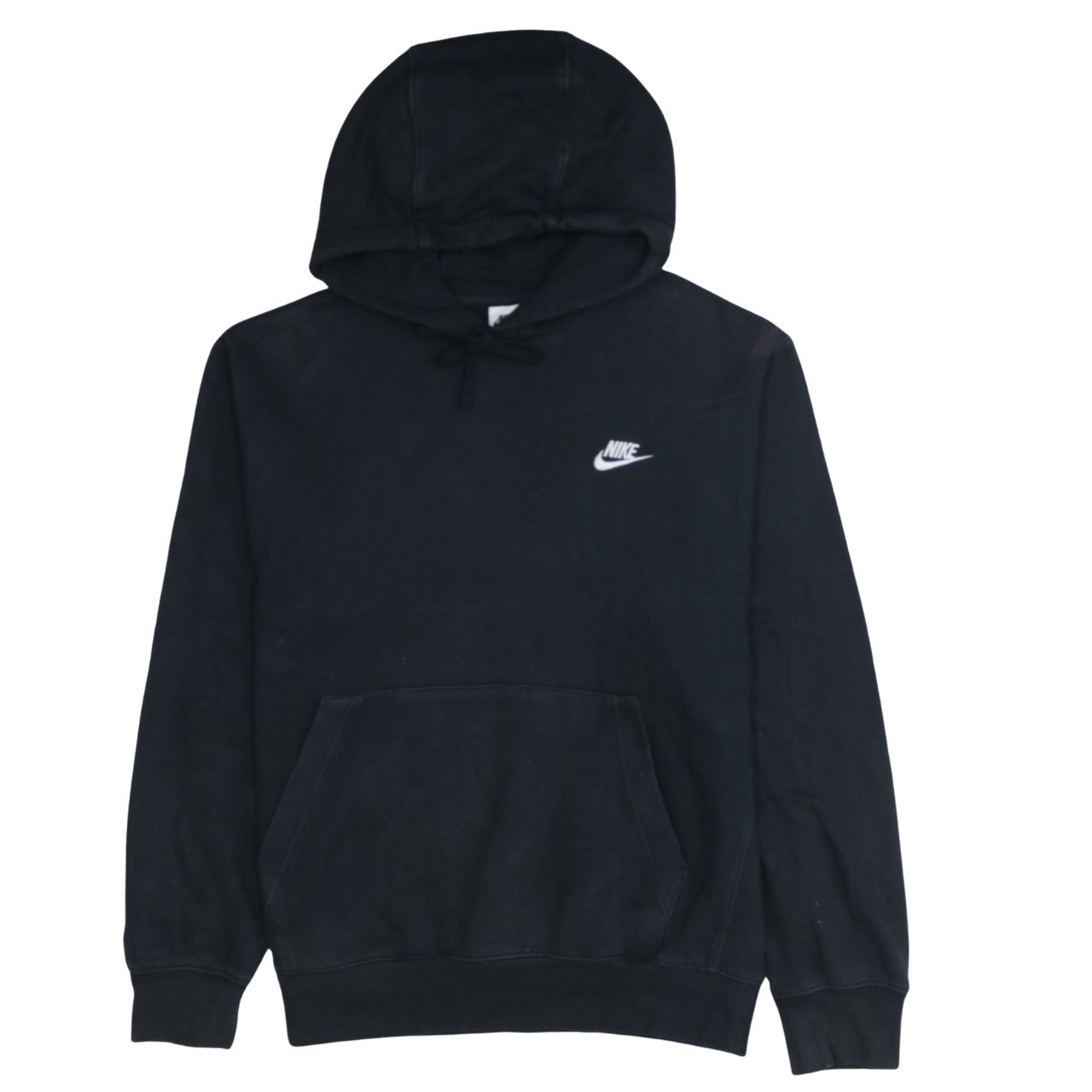 Nike Mens Hoodie Black Fleece Pullover Embroidered Swoosh Kangaroo Pocket S