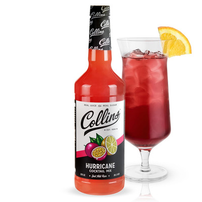 Collins Hurricane Mix, New Orleans Mardi Gras Cocktail Mixer, Made with Real Pas