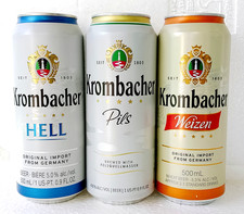Krombacher Empty Beer Cans 500ml Germany 2026 Bottom Open Set of 3 Collectible