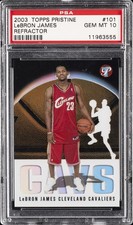 2003 TOPPS PRISTINE REFRACTOR #101 LEBRON JAMES ROOKIE RC /1999 PSA 10