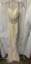 Fashion Nova Women's Size L Off-White Sequined Dress