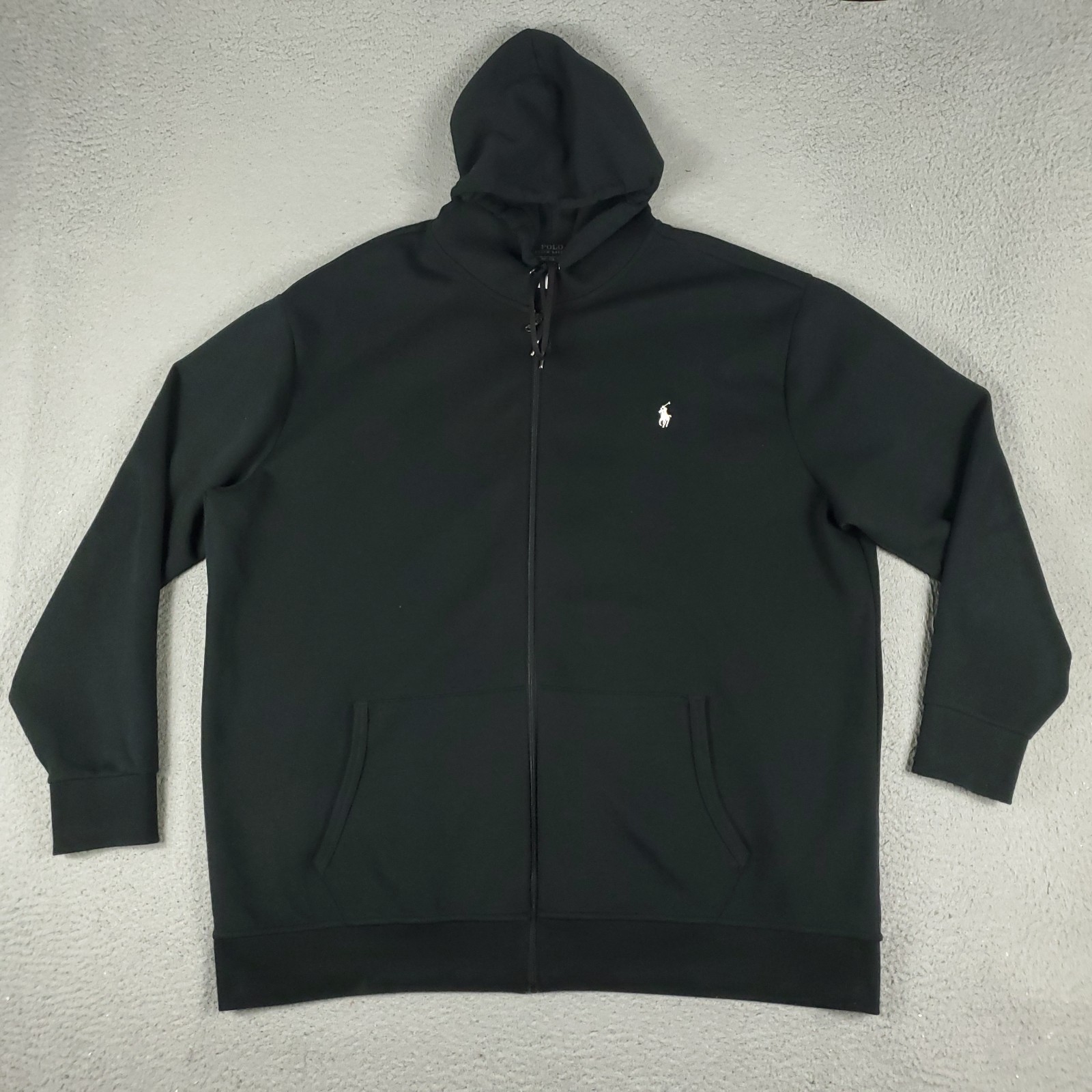 Maglione Ralph Lauren uomo taglia 3XLT nero pony full zip felpa con cappuccio