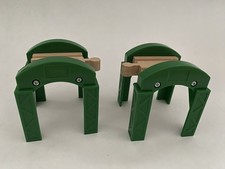 2 Brio Wood Track Green Stack Support Risers Lot for Wooden Railway like Thomas