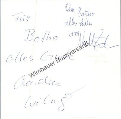 Original autograph Valentin Zahn (1959-2020) and Claudia NN cabaret Schmidts Tiv