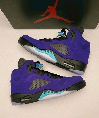 Air Jordan 5 Retro Alternate Grape Ice New Emerald Black - Größe: 40,5   