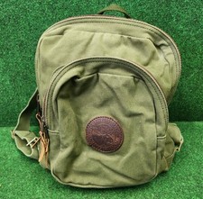 Duluth Pack Canvas Leather Small Backpack Daypack Green Brown Straps Made in USA Duluth Pack Canvas Leather Small Backpack Daypack Green Brown Straps Made in USA