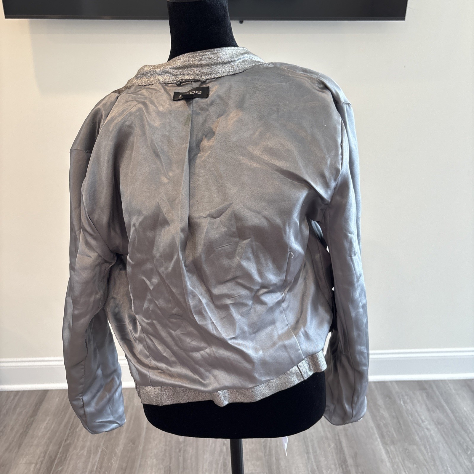 Bebe Cobblestone Silver Pattern Vintage Biker Jac… - image 17
