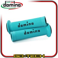 Domino A010 Racing Super Soft Manopole Roller Moped 22/24Mm Offen Ciano Schwarz