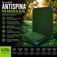 Telo Rete per Raccolta Olive Antispina 90gr/m² con Occhielli Angoli Rinforzati  