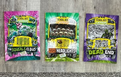 3 School Bus of Horrors paperback books by Michael Dahl 
