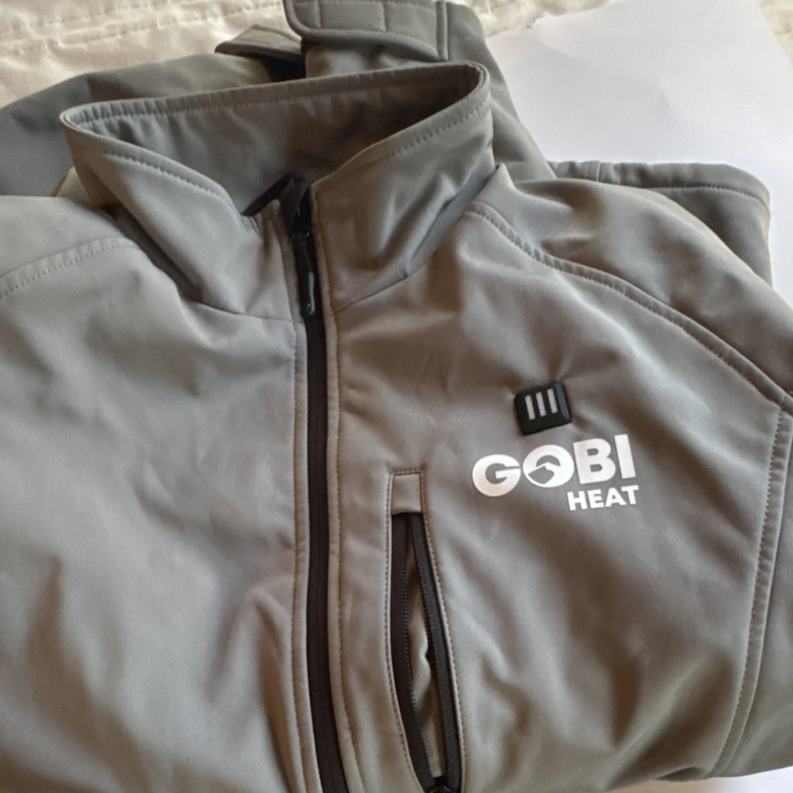 Gobi Heat Men's Gray Heated Jacket Full Zip Mid-Length Size M