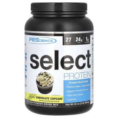 2 X PEScience, Select Protein, Frosted Chocolate Cupcake, 31.9 oz (905 g)