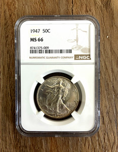 NGC MS-66 1947-P Walking Liberty Silver Half Dollar 50C