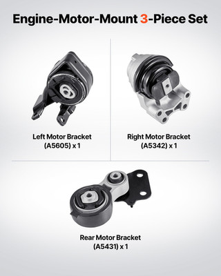 Engine & Transmission Mount Kit Set of 3 for 2007 2014 Ford Edge 3.5L V6
