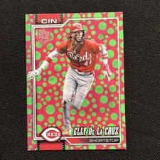 🪶Elly De La Cruz Topps Baseball Series 1 2026 Pink Green Holiday Polka Dots SP