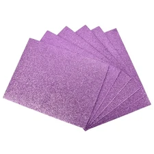 6 Pack 10.83 x 8.46" 2mm Thickness EVA Foam Sheets for Arts Purple Glitter