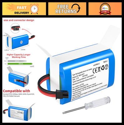 Replacement Battery for Robot Vacuum Cleaner R750, G800, G850, Kyvol E20/E30/E31