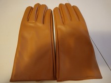 Vintage Women's Faux Leather Cashmere Gloves Size S