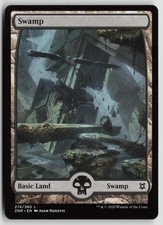 Swamp (274) - Full Art Lightly Played 274 Zendikar Rising Magic: The Gathering