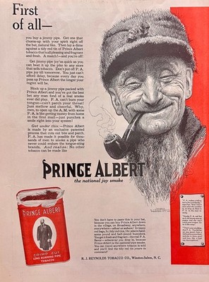 1914 Prince Albert Tobacco Crimp Cut Long Burning Pipe Tobacco Ad #1814