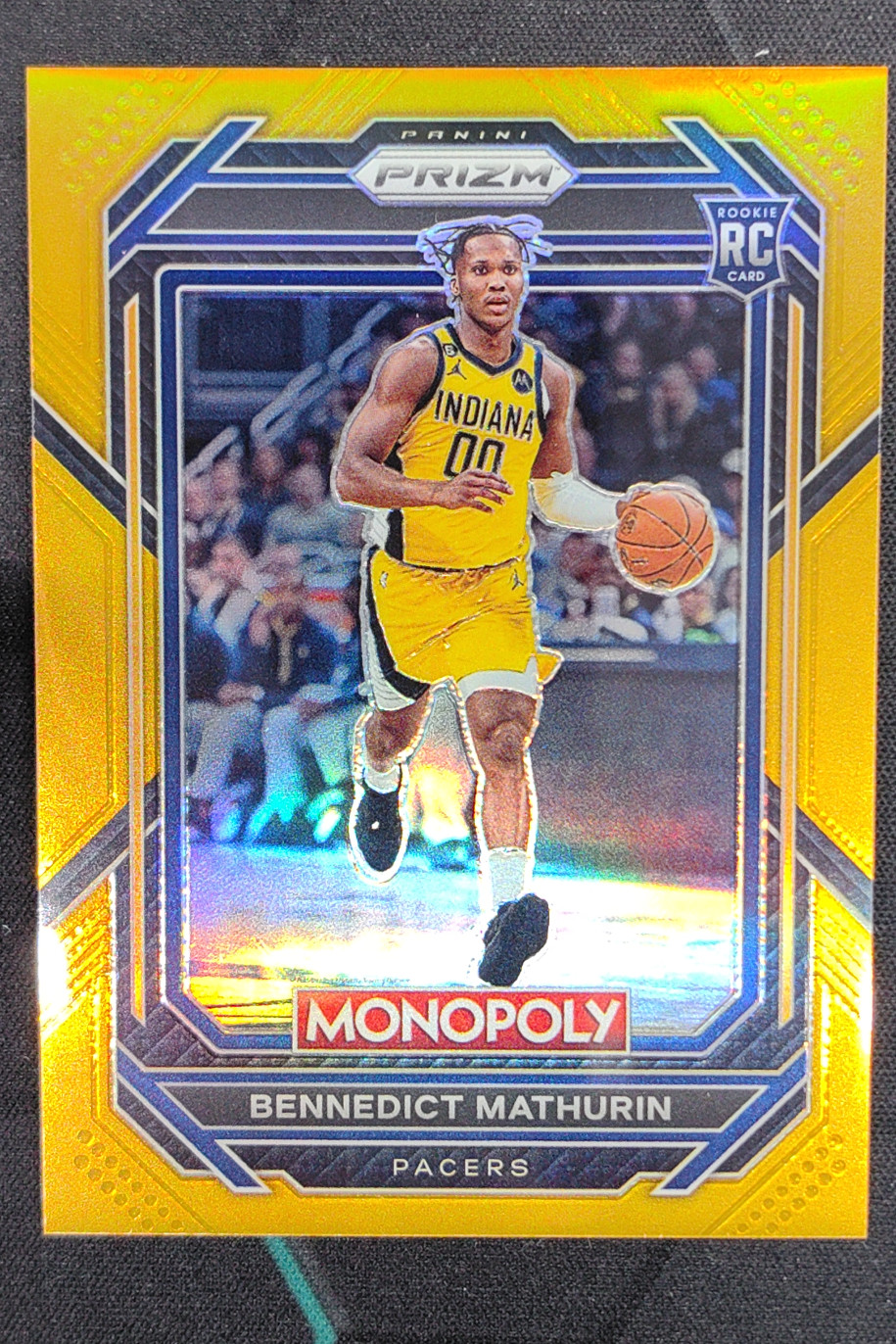 2022-23 Panini Monopoly Prizm Bennedict Mathurin Gold Prizm RC /49 #36
