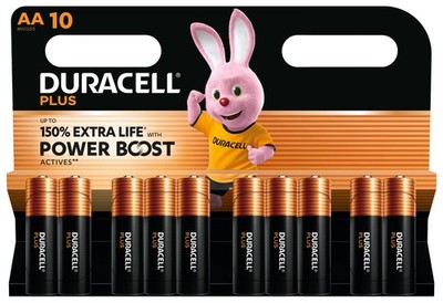 10 x Duracell - AA Mignon Plus Batterien + 100% LANGLEBIGER* Power Boost1 x 10er