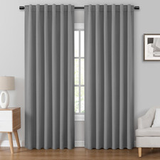 Blackout Curtains, 2 Pages Light Grey Room Darkening Bedroom Pinch Pleated Curta
