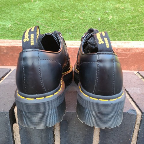 SELTENE Dr Martens schwarze Sidney Leder Plateau Schuhe Größe UK 5 - Bild 7 von 16