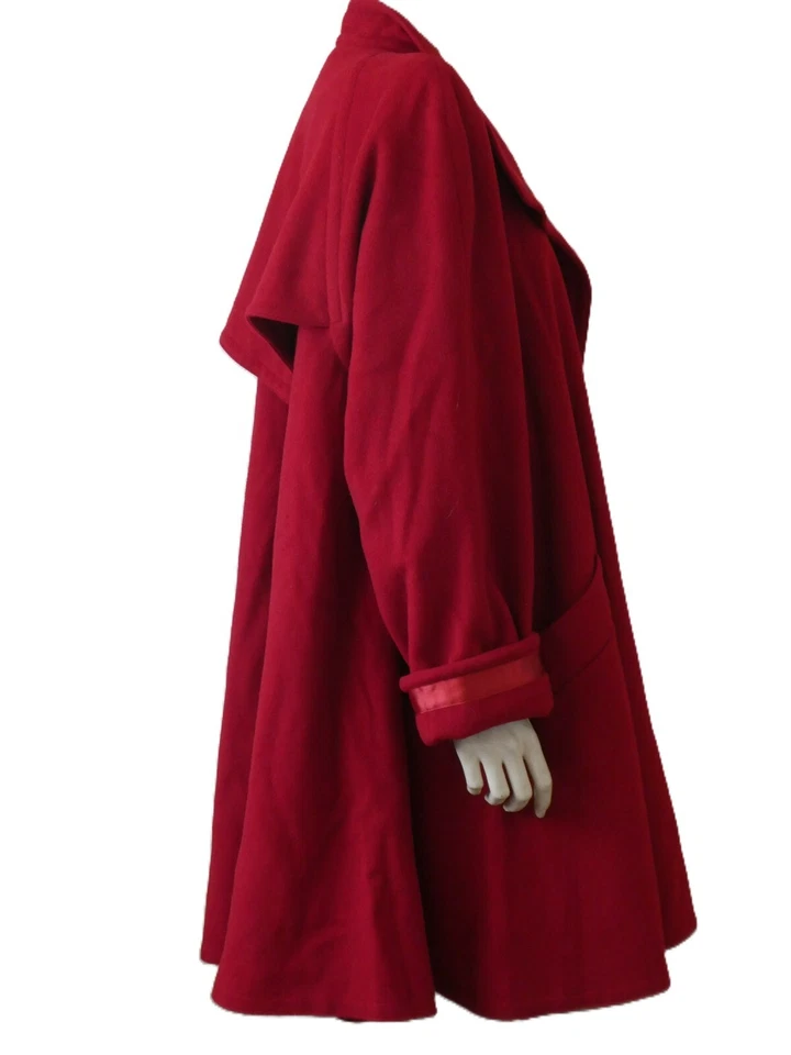 Vintage 1970s Wallis Exclusive red Cashmere & wool Swing Coat UK8/10 VGC - Image 3 of 4