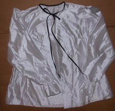 NWOT White Smock Dance Costume theatrical Tie Front Crepe medium child
