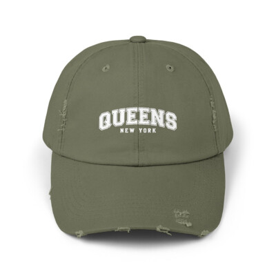 Queens New York College Letterman New York City Unisex Distressed Cap