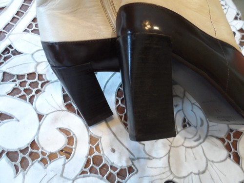 Botas al tobillo Prada Chocolate Marrón/Beige Cuero con Estilo Occidental Talla 37 - Imagen 16 de 19