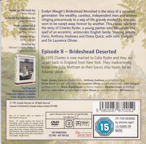 BRIDESHEAD REVISITED ( DAILY IRISH MAIL Newspaper 12 DVD Collection ) - Bild 9 von 13