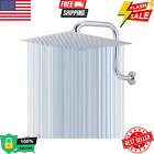 Rain Shower Head with Goose Neck Curve Arm, 12’’ Square Showerhead with High Flo
